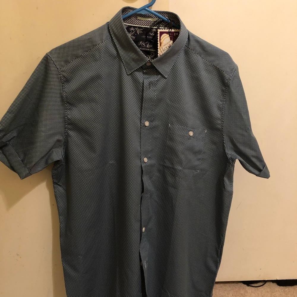 Ted Baker Scorpun Slim Fit Geo Print Navy